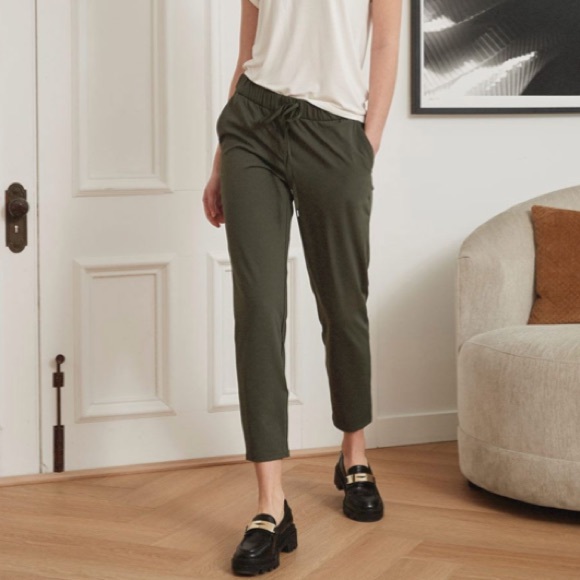 Camber & Grace elastic waist drawstring casual olive green pants - large - Picture 11 of 16